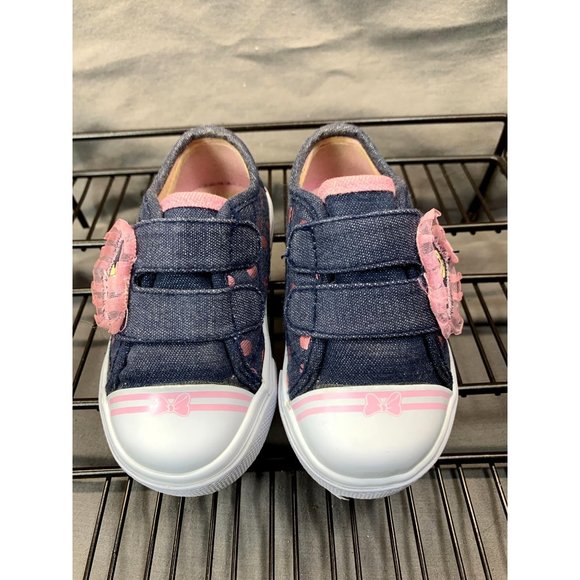 Disney Young Girls Minnie Mouse Blue/White/Pink Strapped Sneakers Sz 6C - Picture 3 of 10